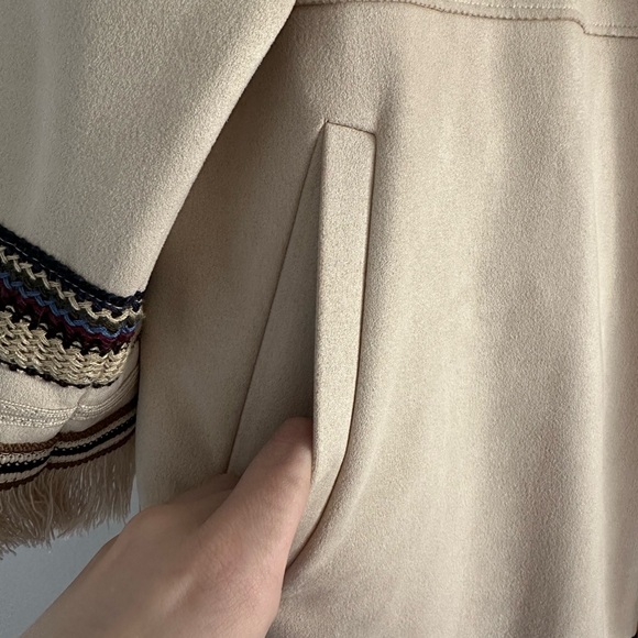 Zara Faux Suede Kimono with Stitched Detailing - Size M - Picture 3 of 5